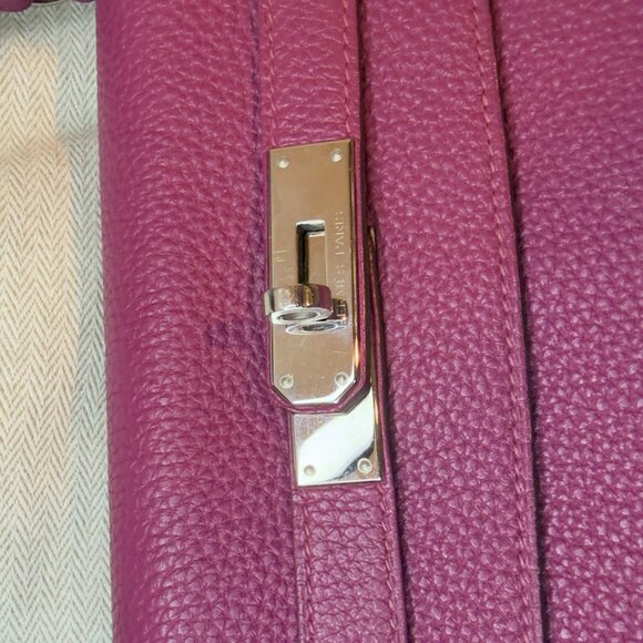 Hermes 32cm Tosca Clemence Retourne Kelly with Palladium Hardware - Picture 11 of 14